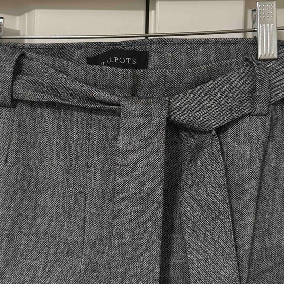 NWT Talbots Linen Blend Pants With Removable Tie Belt 12 - Picture 3 of 7